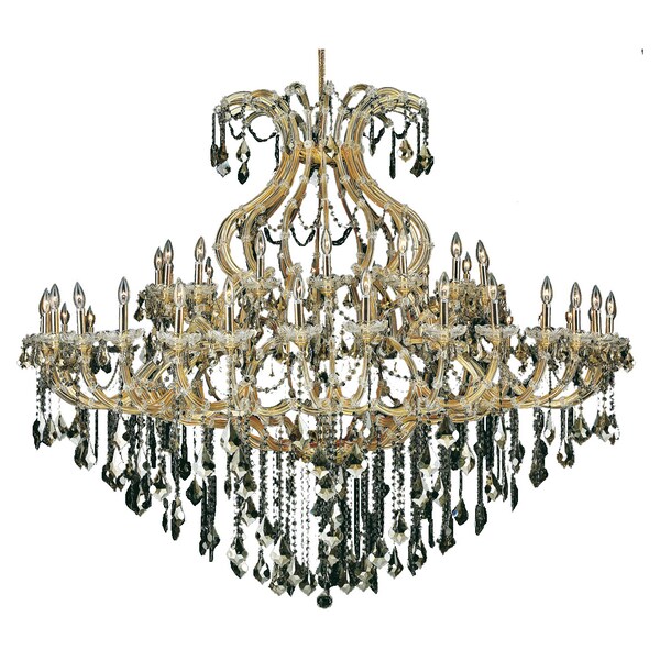 Elegant Lighting Swarovski Elements Smoky Golden Teak Crystal Maria Theresa 49-Light 2800G72G-GT/SS